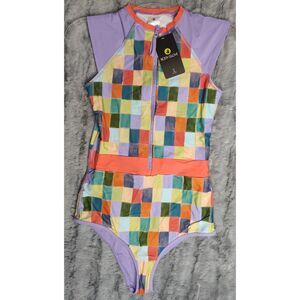 NWT Body Glove Stand Up Zip Front Paddle One Piece Swimsuit Size Small UPF 50+